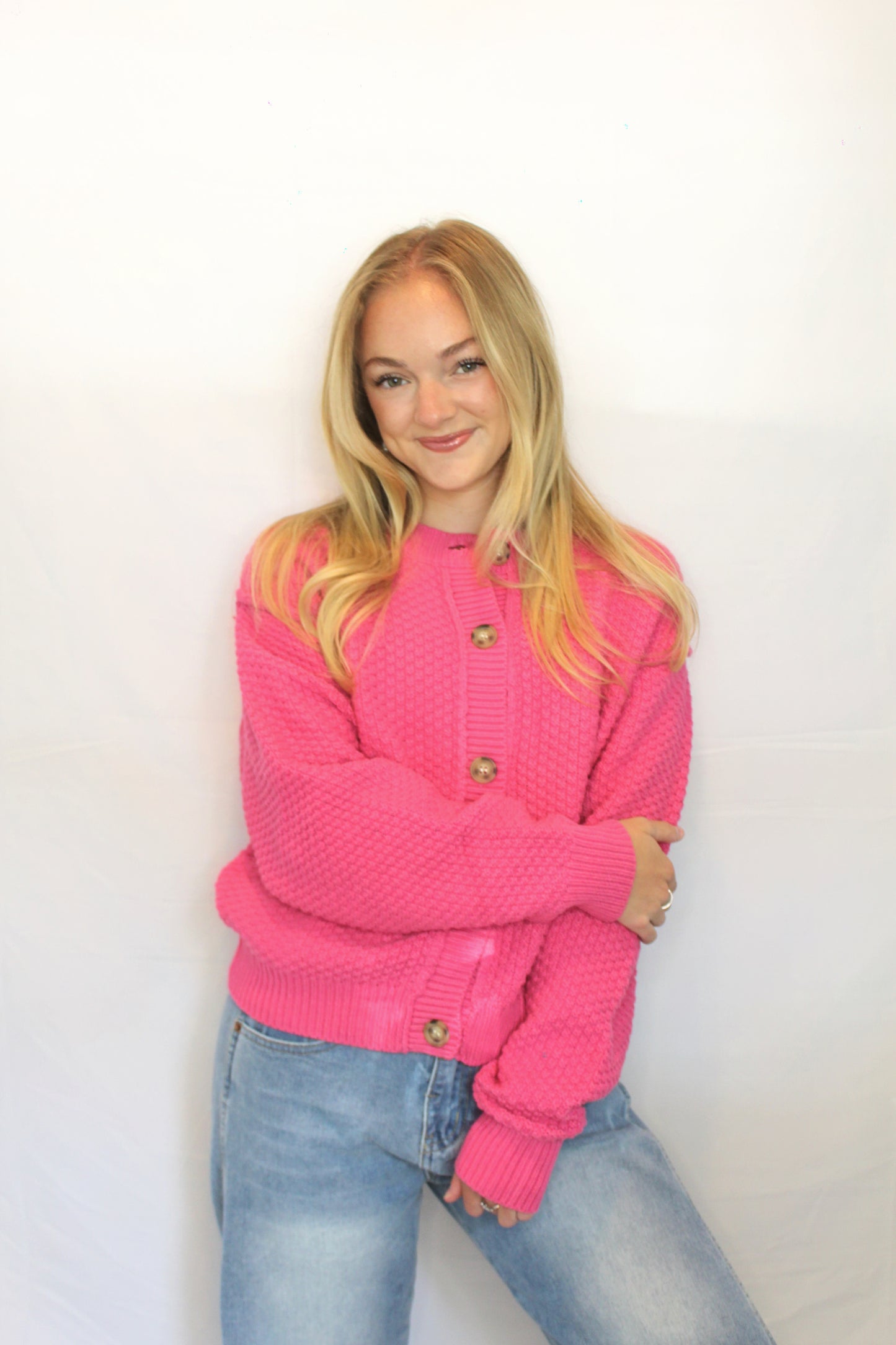 Blush Button Cardigan