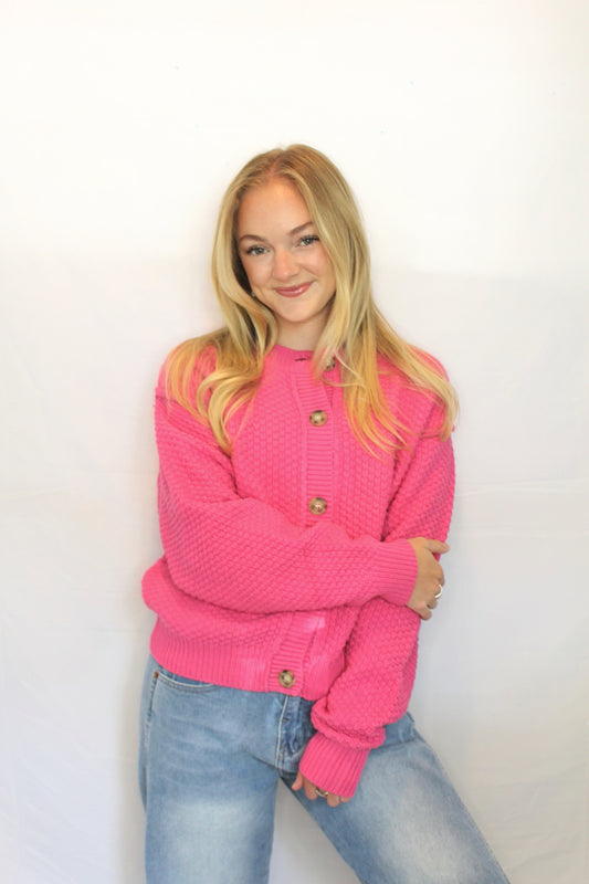 Blush Button Cardigan