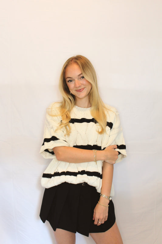 Contrast Knit Sweater