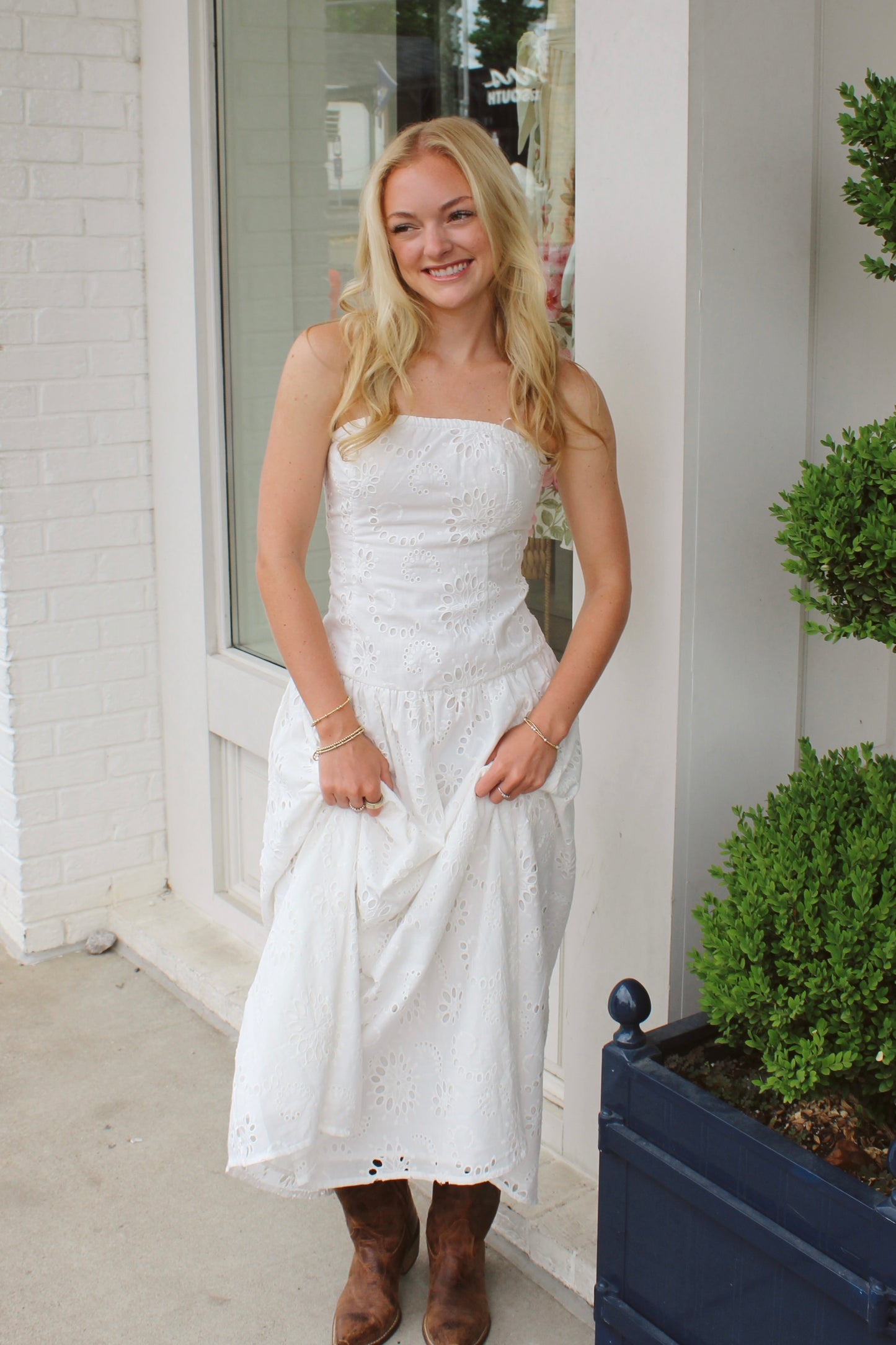 Ivory Embroidered Dress